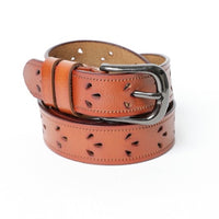 Petal Punch Leather Belt