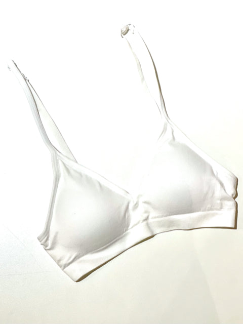 V Neck Seamless Bra tank - White L/XL