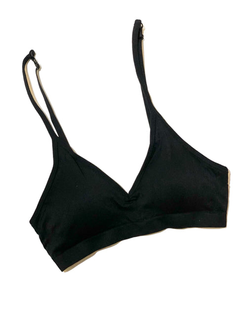 V Neck Seamless Bra tank - Black O/S