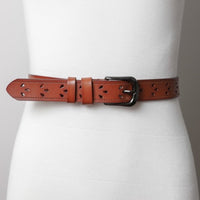 Petal Punch Leather Belt
