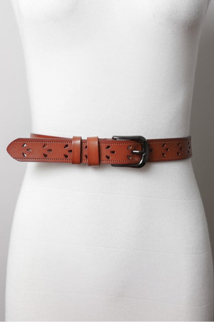 Petal Punch Leather Belt